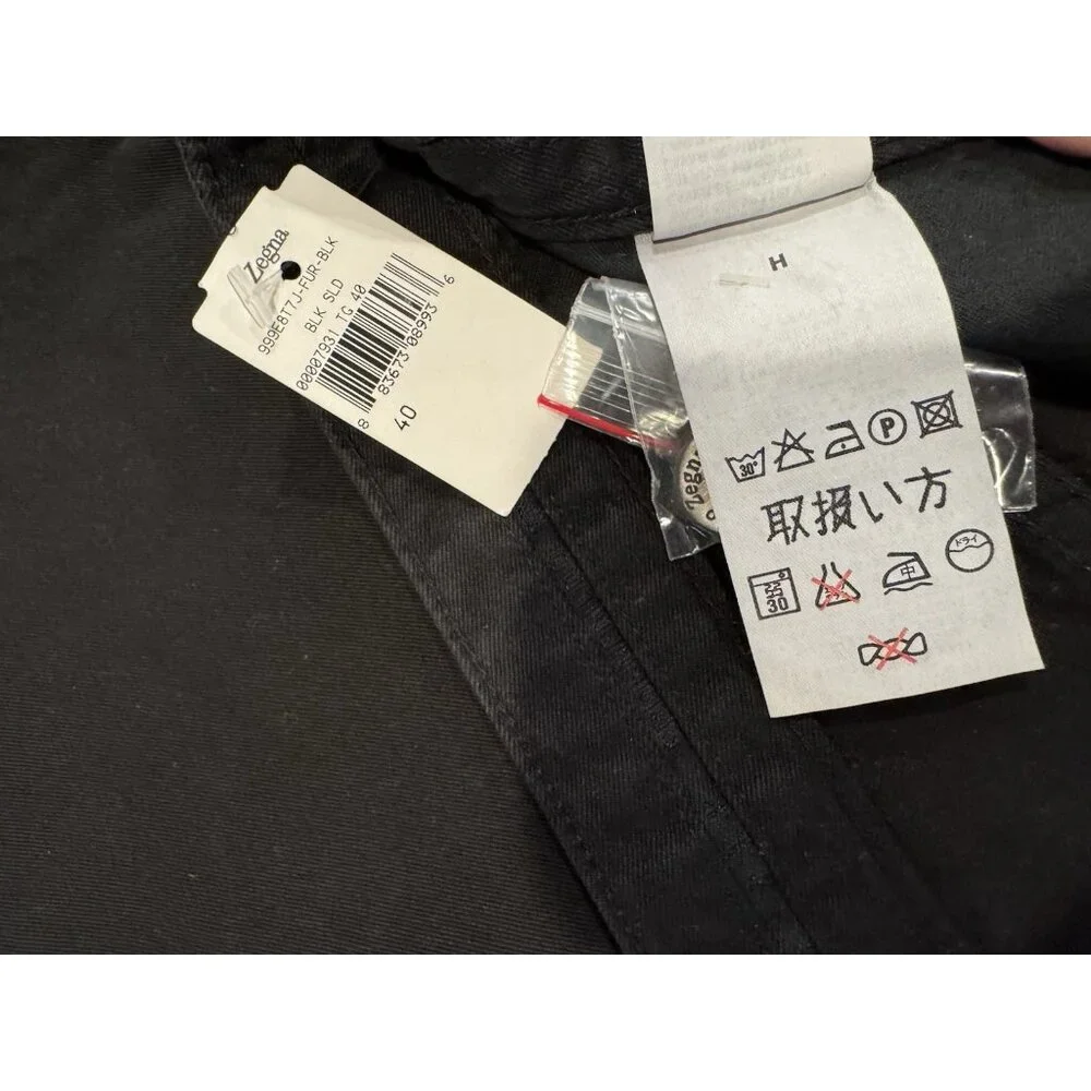 Ermenegildo Zegna Men's Black Stretch Straight Leg Jeans US 40 IT 56 NEW